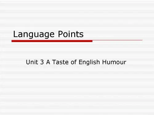 必修4 unit 3 Language Points