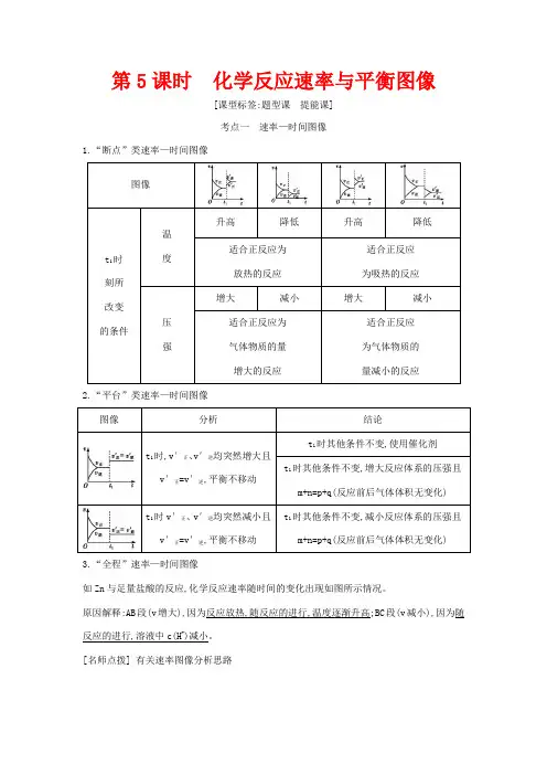 高考化学一轮复习 第七章 第5课时 化学反应速率与平衡图像教案 鲁科版-鲁科版高三全册化学教案