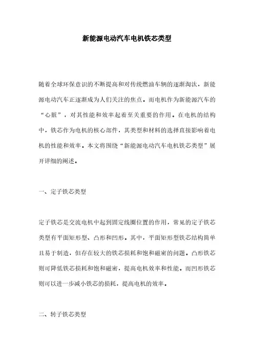 新能源电动汽车电机铁芯类型