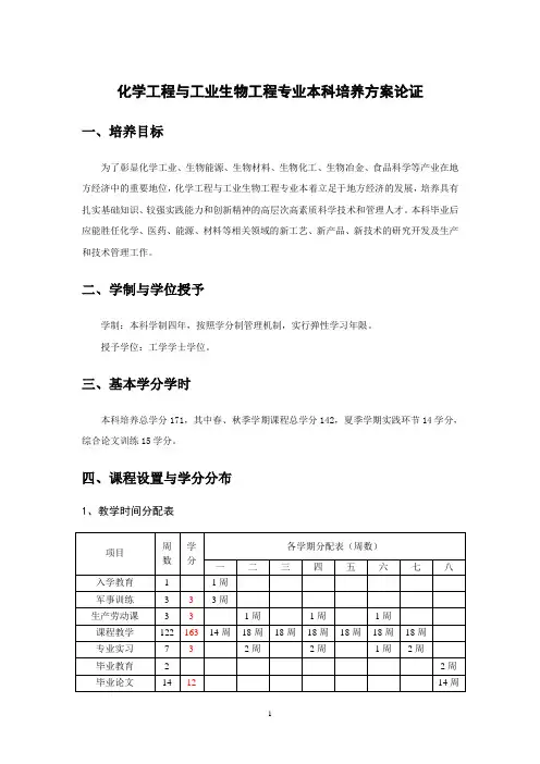 2010化学工程与工业生物工程本科专业可行性论证报告3