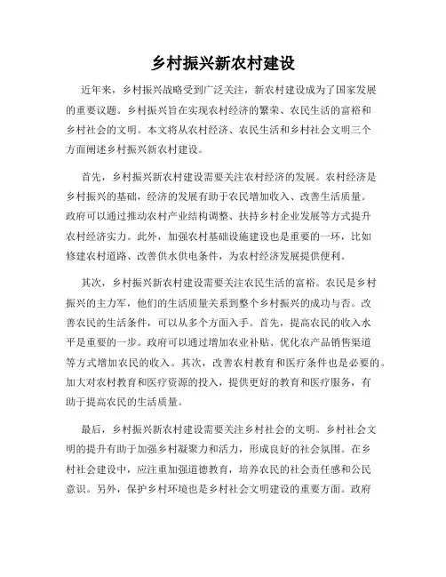 乡村振兴新农村建设