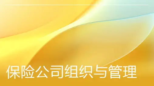 保险公司组织与管理