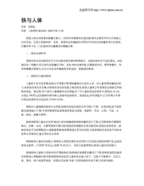 铁与人体