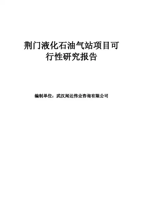 荆门液化石油气站项目可行性研究报告
