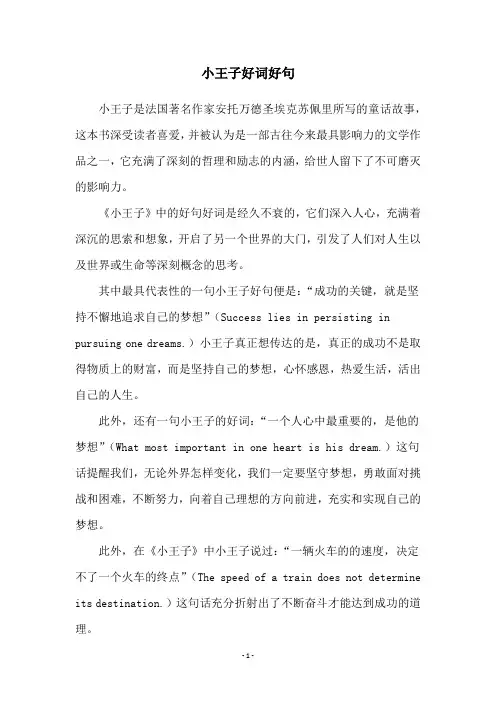 小王子好词好句