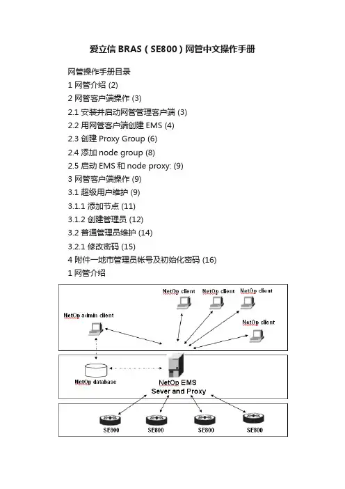 爱立信BRAS（SE800）网管中文操作手册