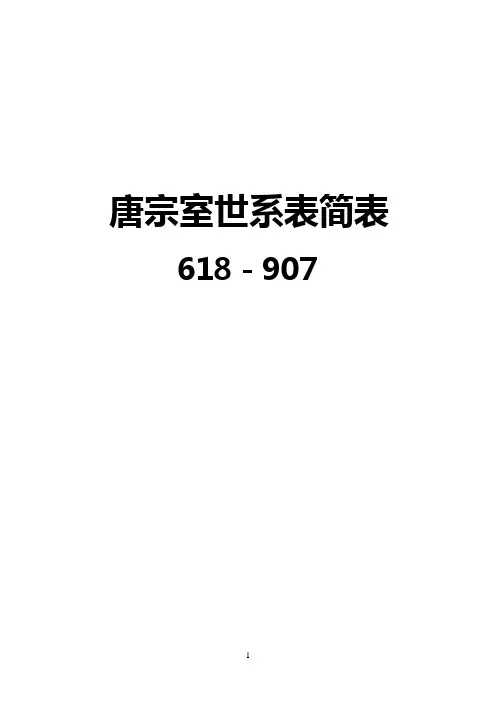 唐宗室世系表