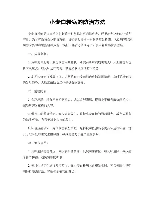 小麦白粉病的防治方法