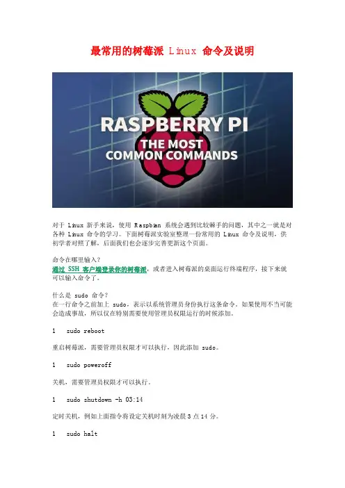 树莓派技术入门应用--最常用的树莓派 Linux 命令及说明
