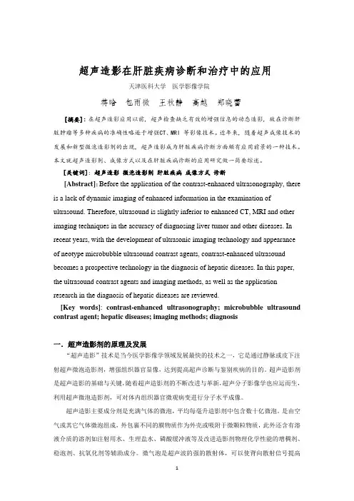 超声造影在肝脏疾病诊断和治疗中的应用-Sinogourd