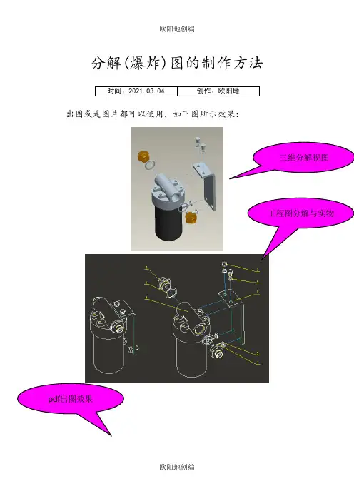 CREO 零件分解(爆炸)视图制作方法之欧阳地创编
