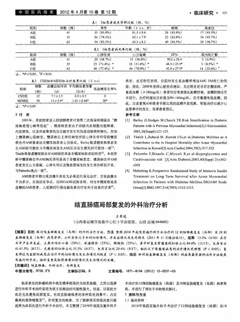 结直肠癌局部复发的外科治疗分析