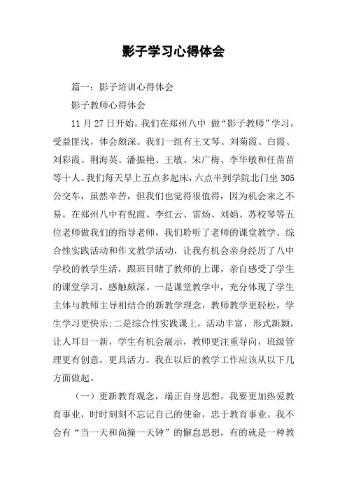 影子学习心得体会