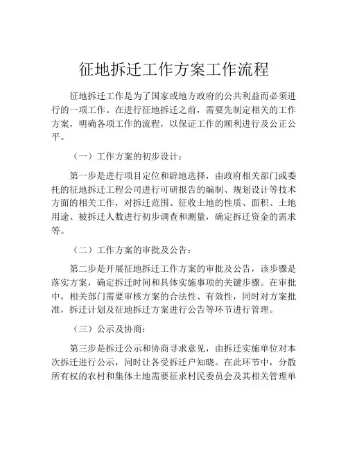 征地拆迁工作方案工作流程