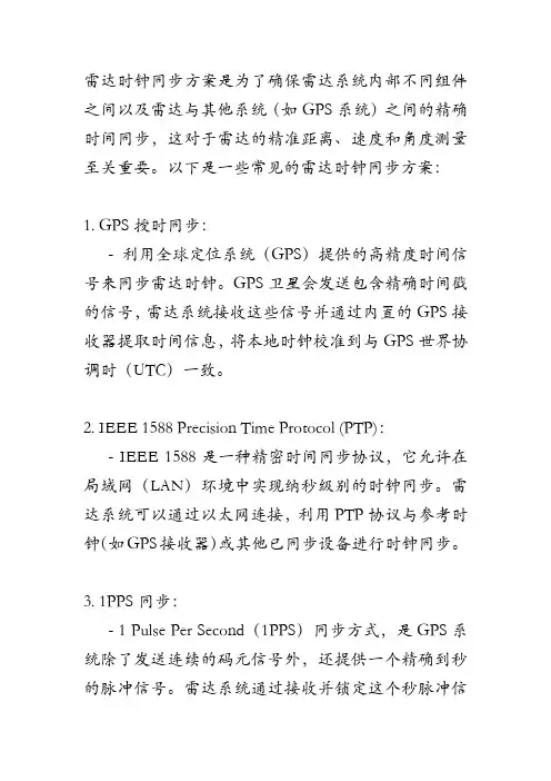 雷达时钟同步方案