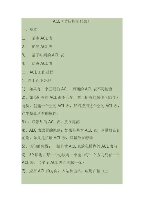 访问控制列表(ACL)配置