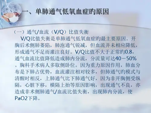 单肺通气低氧血症的原因和处置