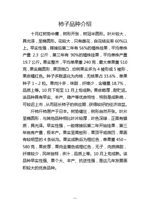 柿子品种介绍