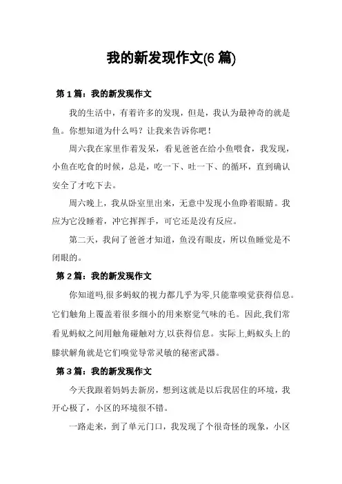 我的新发现作文(6篇)