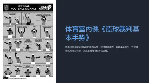 体育室内课《篮球裁判基本手势》