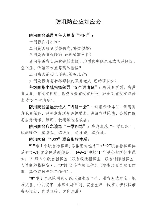 防汛防台应知应会