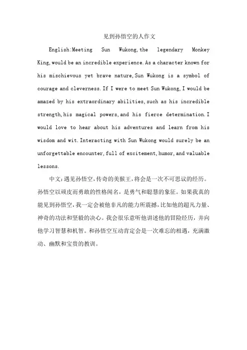 见到孙悟空的人作文