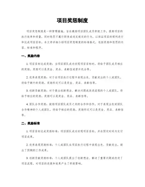 项目奖惩制度