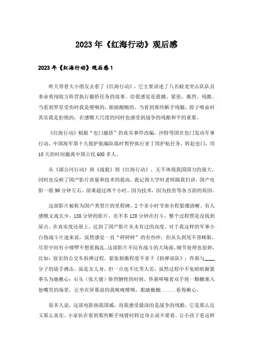 2023年《红海行动》观后感