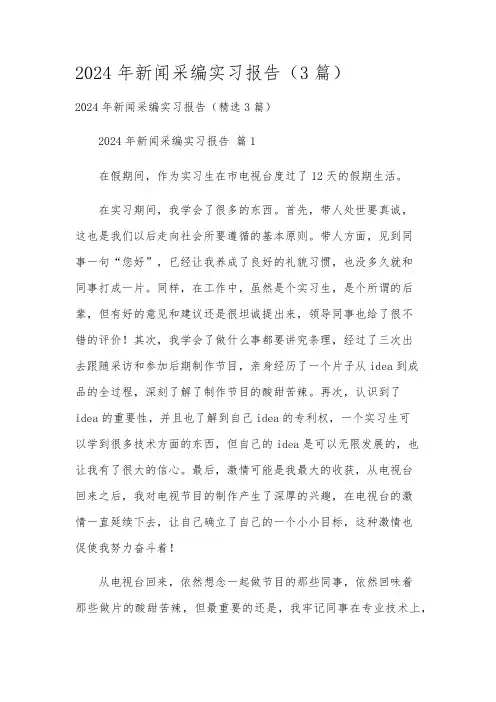2024年新闻采编实习报告(3篇)