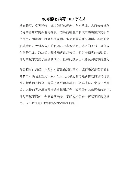 动态静态描写100字左右