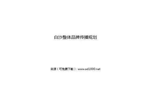 (品牌管理)白沙整体品牌传播规划