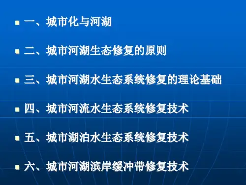 第五章城市河湖水系统修复理论及技术