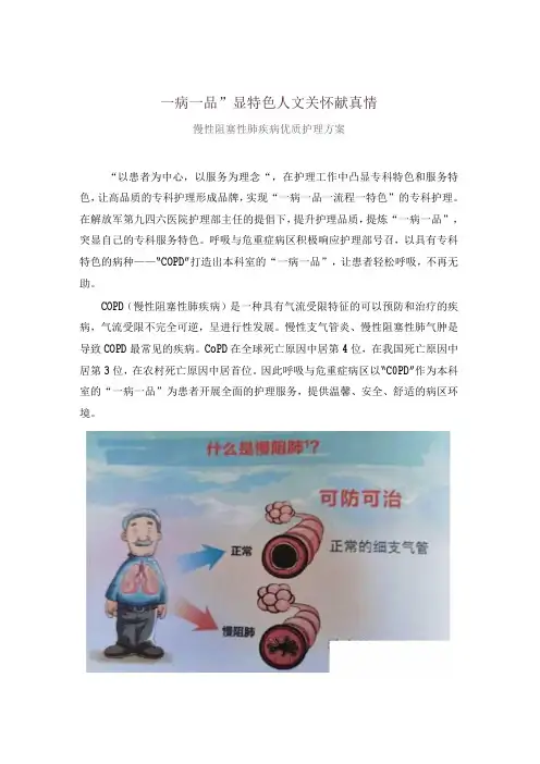 一病一品慢性阻塞性肺疾病优质护理方案呼吸科
