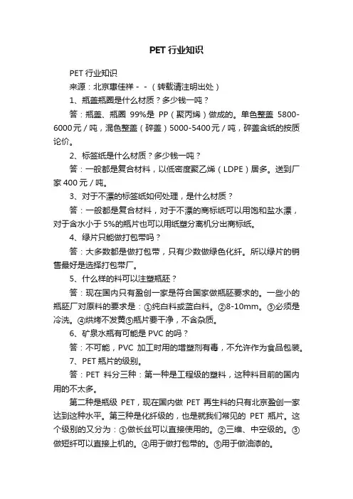PET行业知识