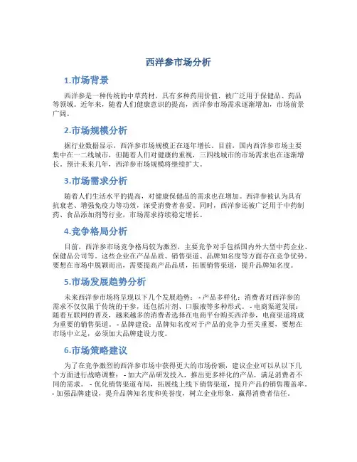 西洋参市场分析