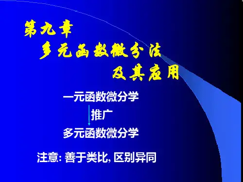 高等教育出版社高等数学同济第六版下册第九章PPTD9_1基本概念