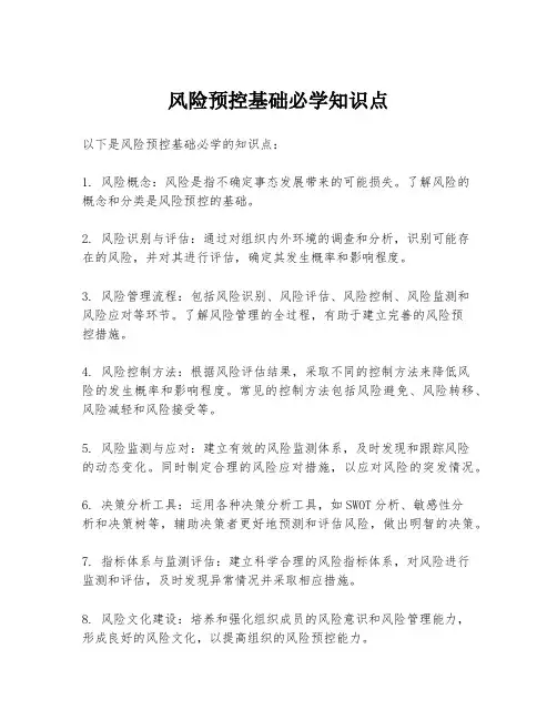 风险预控基础必学知识点