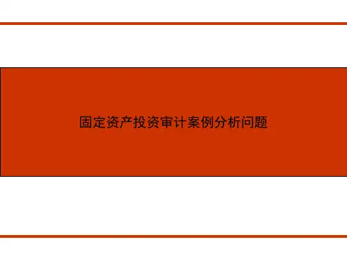 固定资产投资审计案例分析问题
