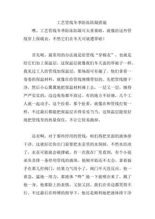 工艺管线冬季防冻防凝措施