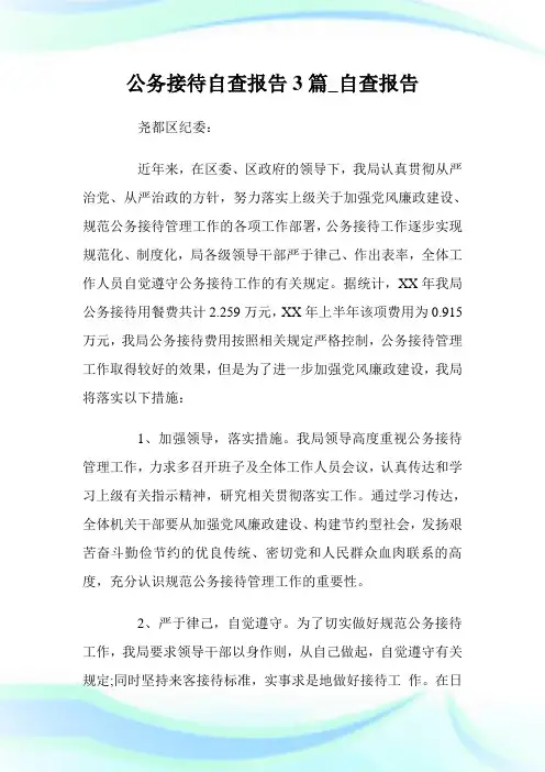 公务接待自查报告3篇_自查报告.doc