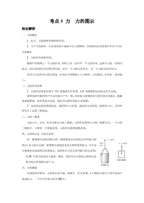 考点5 力  力的图示