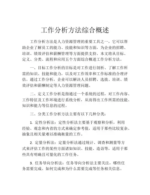 工作分析方法综合概述