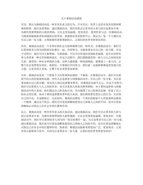 关于募捐活动感想