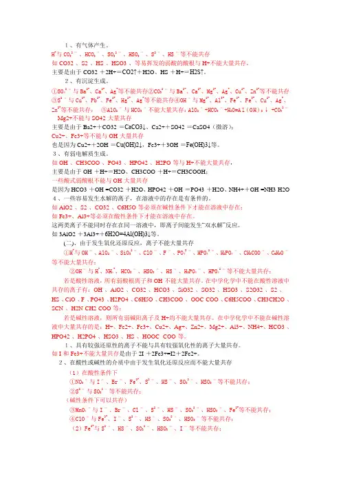 离子共存问题中考专项讲解