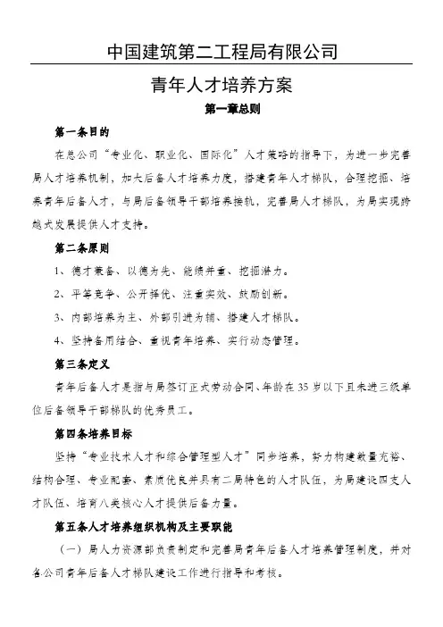 中建二局青年人才培养方法
