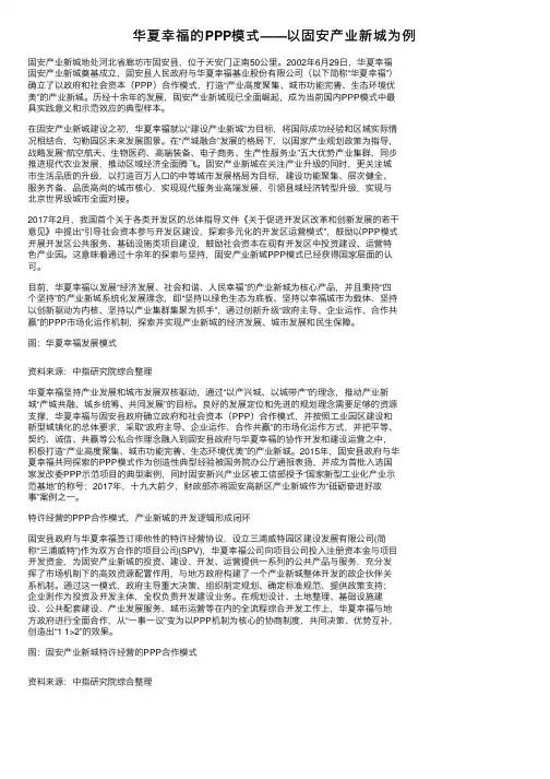 华夏幸福的PPP模式——以固安产业新城为例