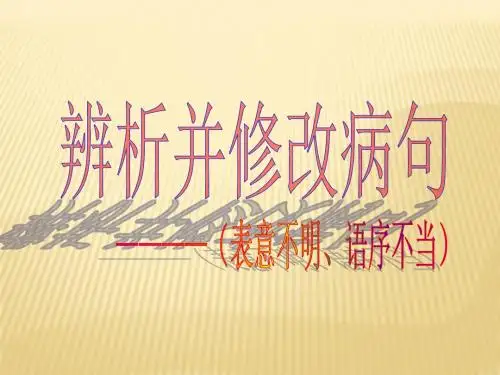 辨析并修改病句1  表意 语序