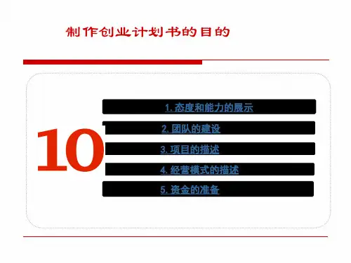 创业计划书范本PPT93页