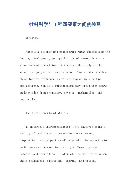 材料科学与工程四要素之间的关系