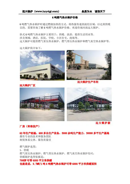 6吨燃气热水锅炉价格
